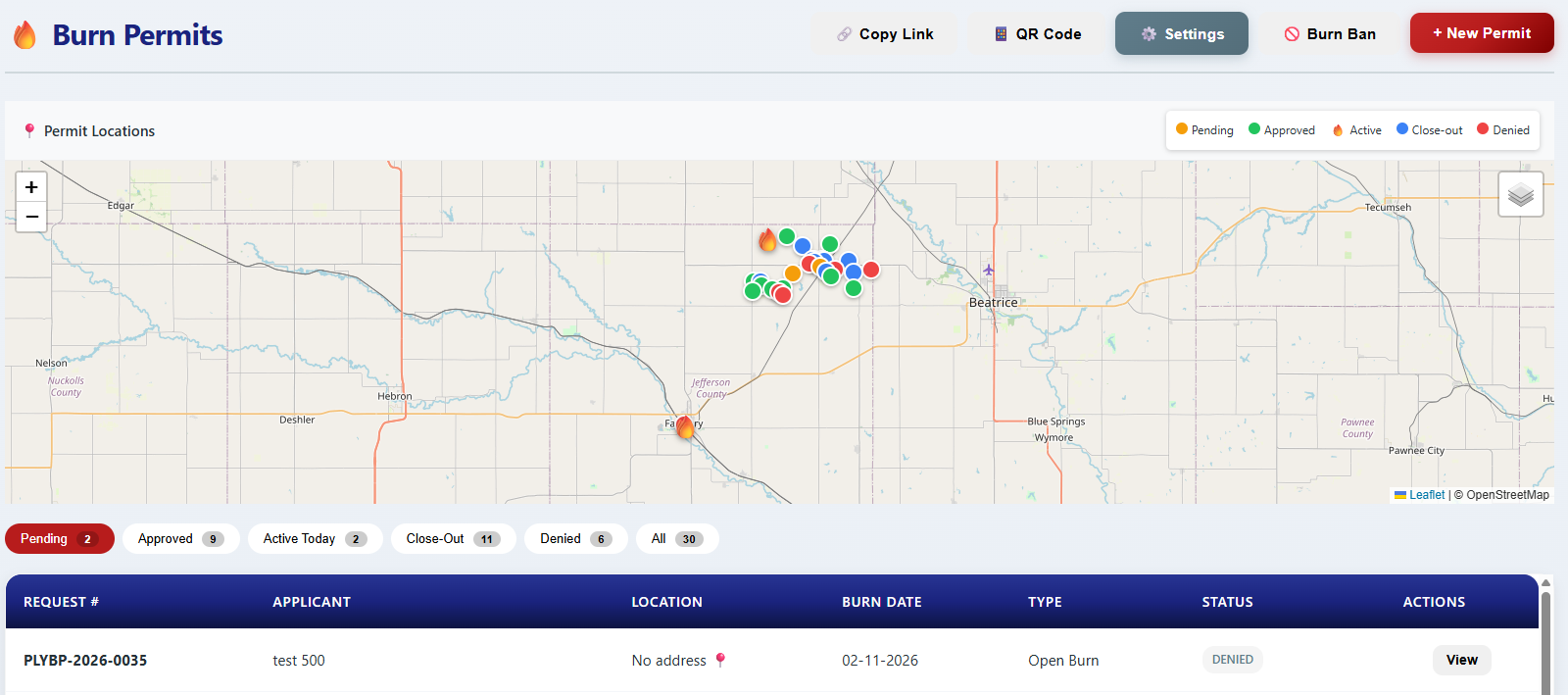 Burn Permit Management